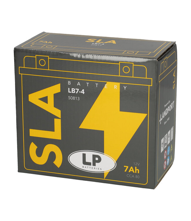 Landport (LP) SLA LB7-4 AGM motor accu 12 volt 7 ah (50813 - YB7-4)