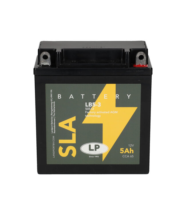 Landport (LP) SLA LB5-3 AGM motor accu 12 volt 5 ah (50512 - YB5-3)