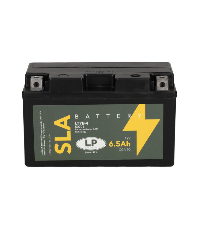 Landport (LP) SLA LT7B-4 AGM motor accu 12 volt 6,5 ah (50701 - YT7B-4)