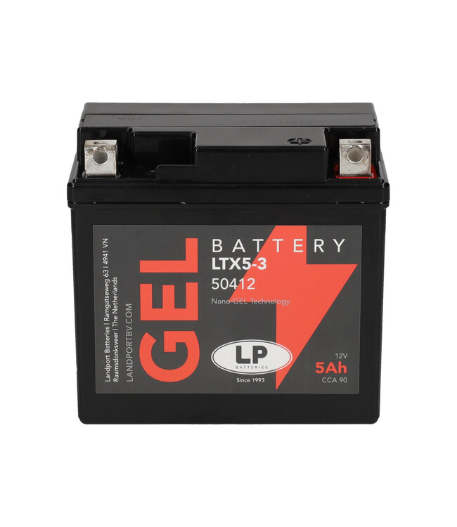 Landport (LP) LTX5-3 motor GEL accu 12 volt 5,0 ah (50412 - GTX5-3)
