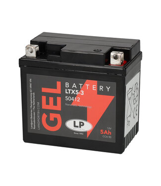 Landport (LP) LTX5-3 motor GEL accu 12 volt 5 ah (50412 - GTX5-3)
