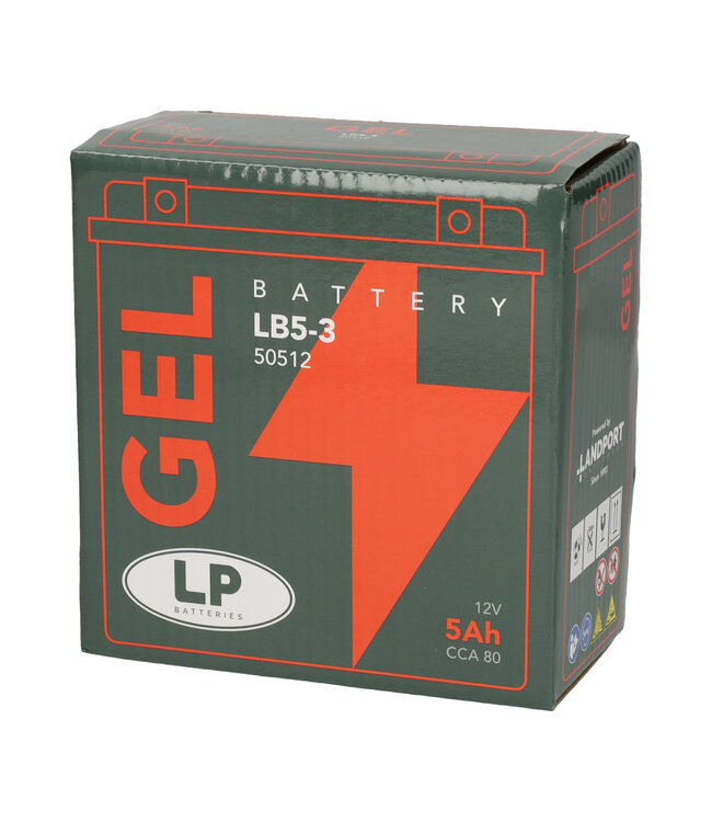 Landport (LP) LB5-3 motor GEL accu 12 volt 5,0 ah (50512 - GB5L-B)