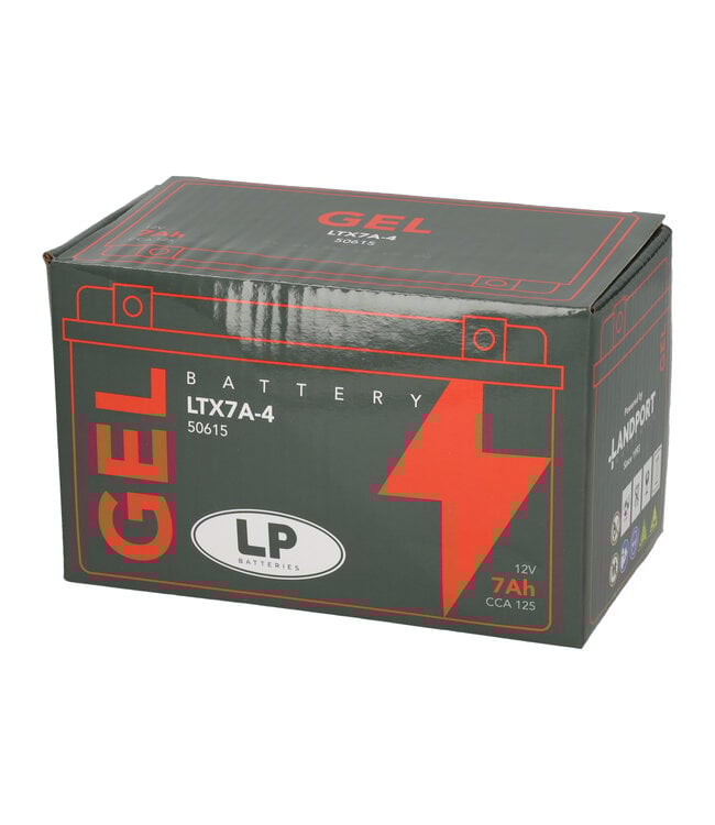 Landport (LP) LTX7A-4 motor GEL accu 12 volt 7,0 ah (50615 - GTX7A-4)
