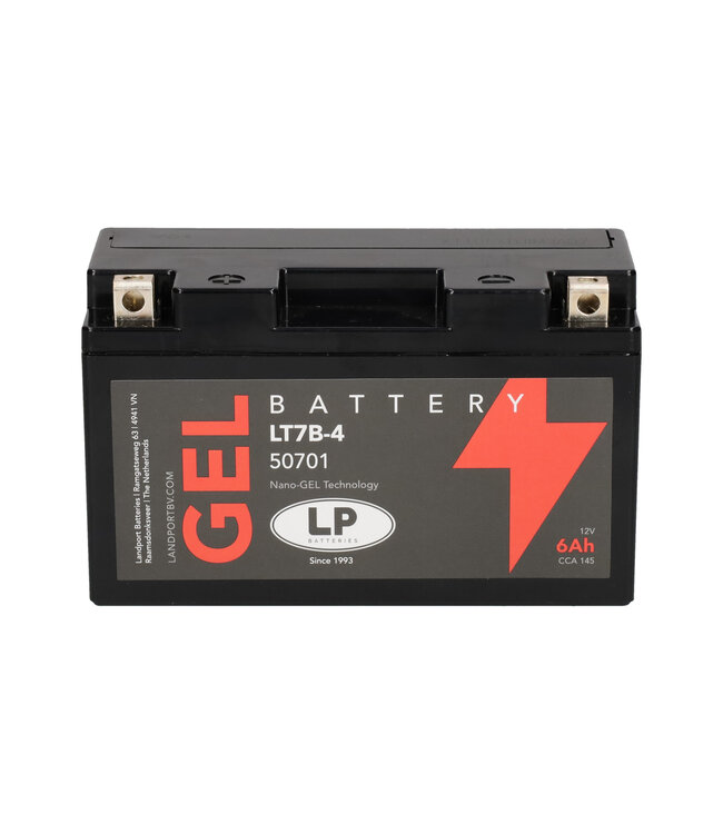 Landport (LP) LT7B-4 motor GEL accu 12 volt 6 ah (50701 - GT7B-4)