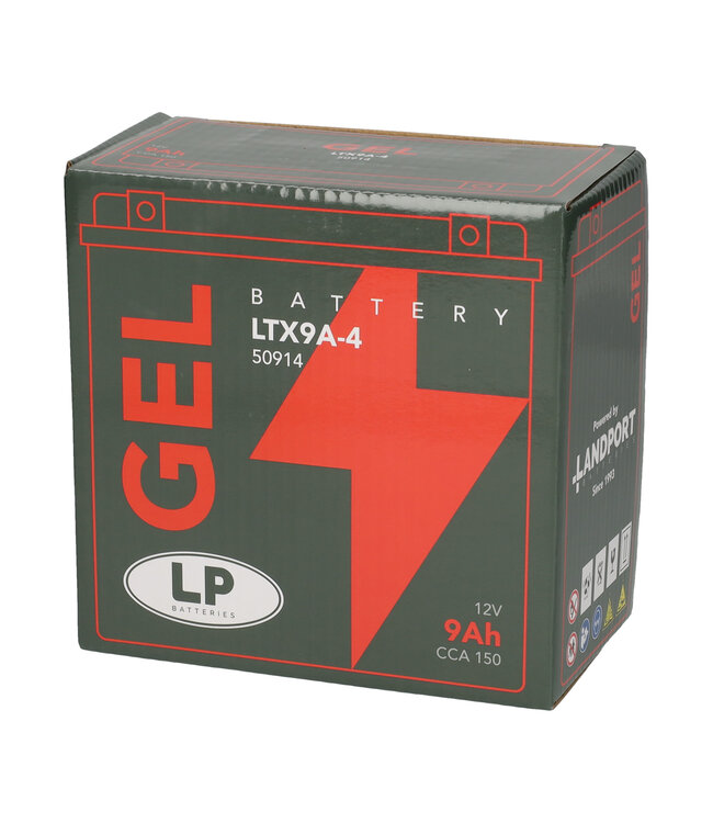 Landport (LP) LTX9A-4 motor GEL accu 12 volt 9 ah (50914 - GB9B)