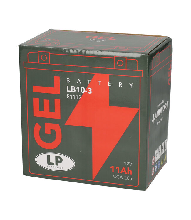 Landport (LP) LB10-3 motor GEL accu 12 volt 11,0 ah (51112 - GB10L-A2)