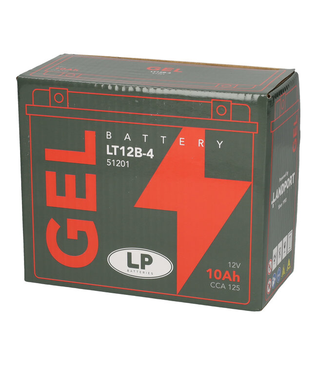 Landport (LP) LT12B-4 motor GEL accu 12 volt 10,0 ah (51201 - GT12B-4)