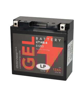 Landport (LP) LT14B-4 motor GEL accu 12 volt 12 ah (51203 - GT14B-4)