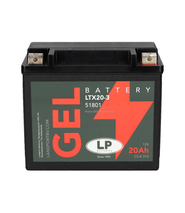 Landport (LP) LTX20-3 motor GEL accu 12 volt 20 ah (51801 - GTX20-3)
