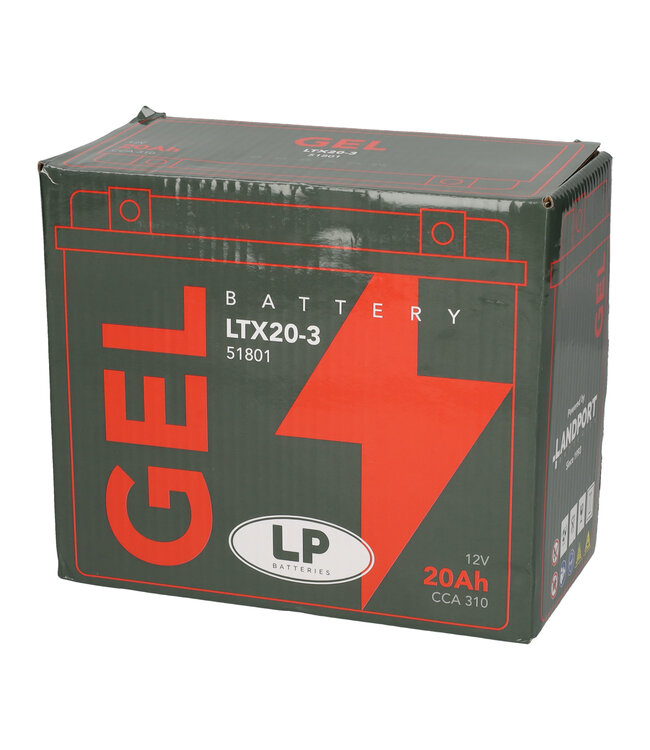 Landport (LP) LTX20-3 motor GEL accu 12 volt 20 ah (51801 - GTX20-3)