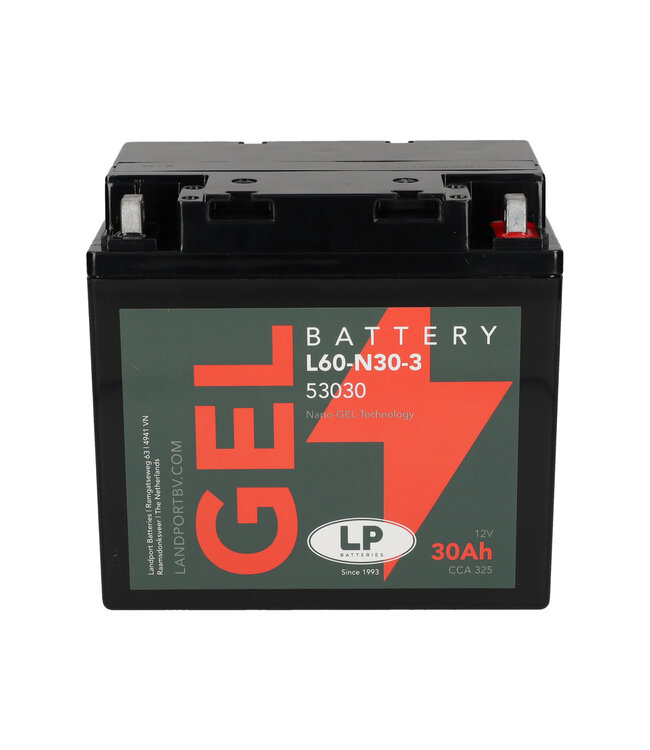 Landport (LP) L60-N30-3 motor GEL accu 12 volt 30,0 ah (53030 - G60-N30L-A)