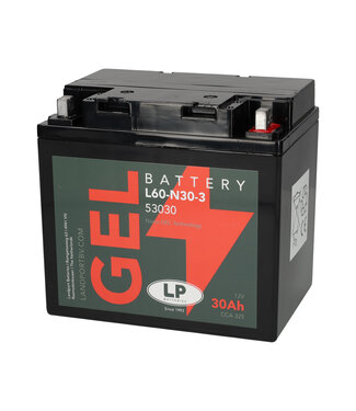 Landport (LP) L60-N30-3 motor GEL accu 12 volt 30 ah (53030 - G60-N30L-A)