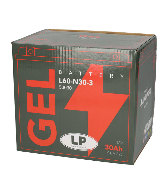 Landport (LP) L60-N30-3 motor GEL accu 12 volt 30,0 ah (53030 - G60-N30L-A)
