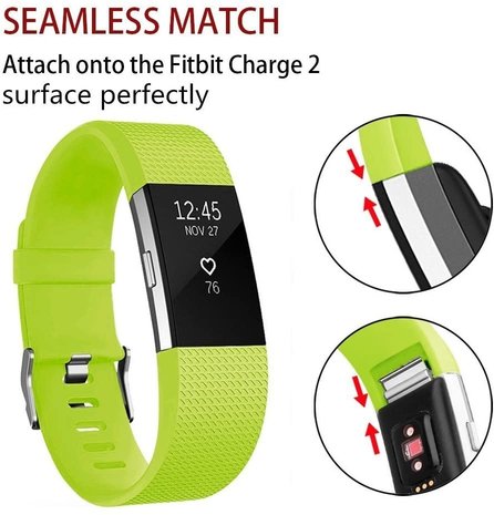 Strap-it Strap-it Fitbit Charge 2 Silicone Strap (Light Green)