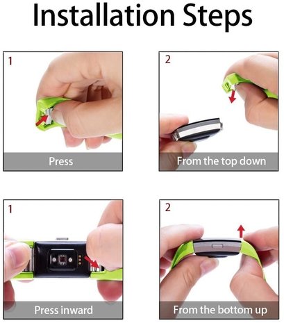 Strap-it Strap-it Fitbit Charge 2 Silicone Strap (Light Green)