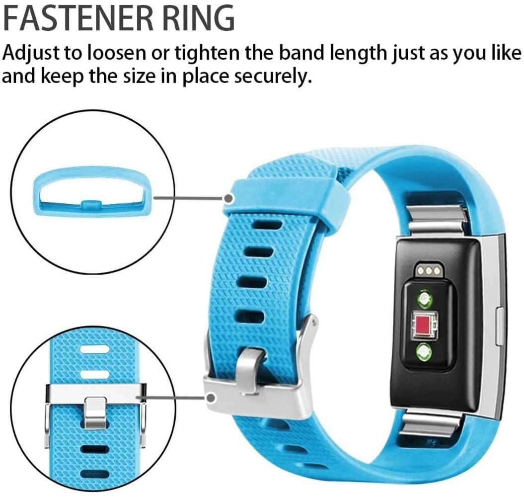 Strap-it Strap-it Fitbit Charge 2 Silicone Strap (Blue)