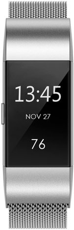 Strap it Strap it Fitbit Charge 2 Milanese Strap Silver