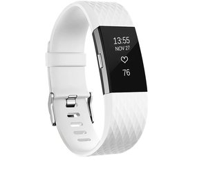 Strap-it Fitbit Charge 2 Diamond Silicone Strap (White)
