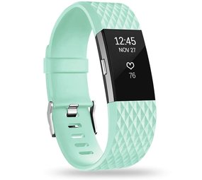 Strap-it Fitbit Charge 2 Diamond Silicone Strap (Aqua)