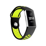 Strap-it Fitbit Charge 3 Sport Strap (Black Yellow)