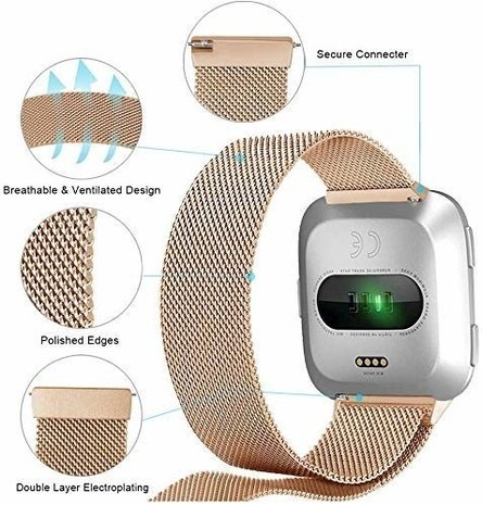 Fitbit Versa Versa 2 Milanese Strap Rose Gold