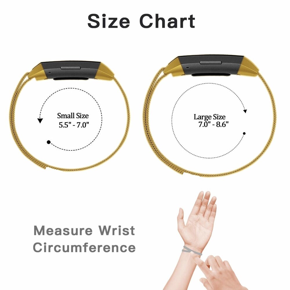 Strap-it Strap-it Fitbit Charge 3 Milanese Strap (Gold) Strap-it Strap-it Fitbit Charge 3 Milanese Strap (Gold)