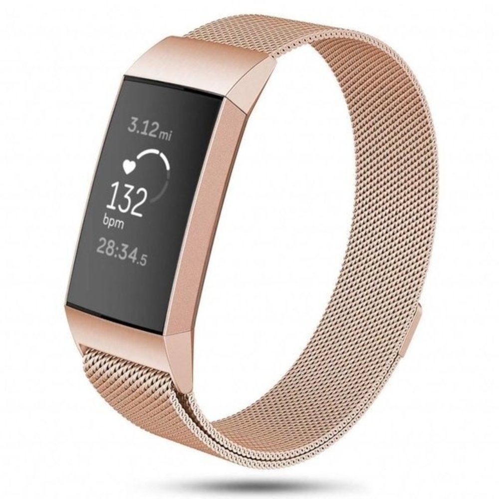 Fitbit Charge 3 Milanese Strap (Rose Gold)