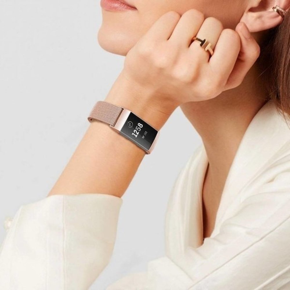 Rose gold strap store for fitbit charge 3