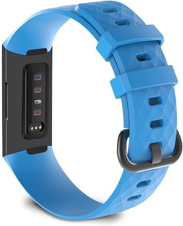 Strap-it Strap-it Fitbit Charge 3 Silicone Strap (Light Blue)