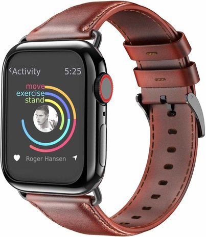 Apple Watch Leather Strap Red Brown