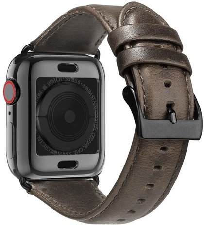 Silver apple watch with leather band discount