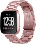 Strap-it Strap-it Fitbit Versa/Versa 2 Steel Strap (Pink)