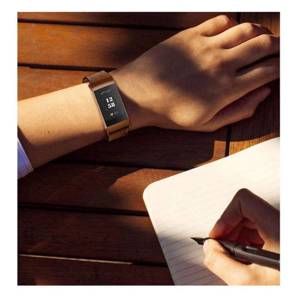 Strap-it Strap-it Fitbit Charge 3 Milanese Strap (Brown) Strap-it Strap-it Fitbit Charge 3 Milanese Strap (Brown)