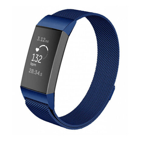 Strap-it Strap-it Fitbit Charge 3 Milanese Strap (Blue) Strap-it Strap-it Fitbit Charge 3 Milanese Strap (Blue)