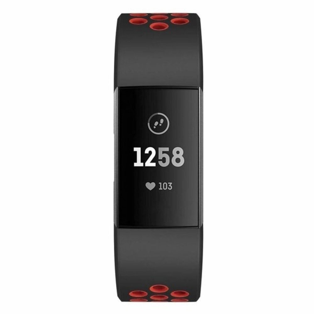 Strap-it Strap-it Fitbit Charge 3 Sport Strap (Black Red) Strap-it Strap-it Fitbit Charge 3 Sport Strap (Black Red)