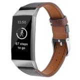 Strap-it Fitbit Charge 4 Leather Strap (Black) Strap-it Fitbit Charge 4 Leather Strap (Black)