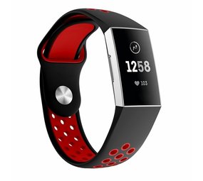 Strap-it Fitbit Charge 4 Sport Strap (Black Red) Strap-it Fitbit Charge 4 Sport Strap (Black Red)