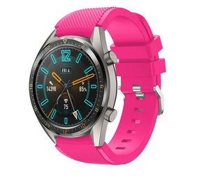 Strap-it Huawei Watch GT 2 Silicone Strap with Buckle (Bright Pink)