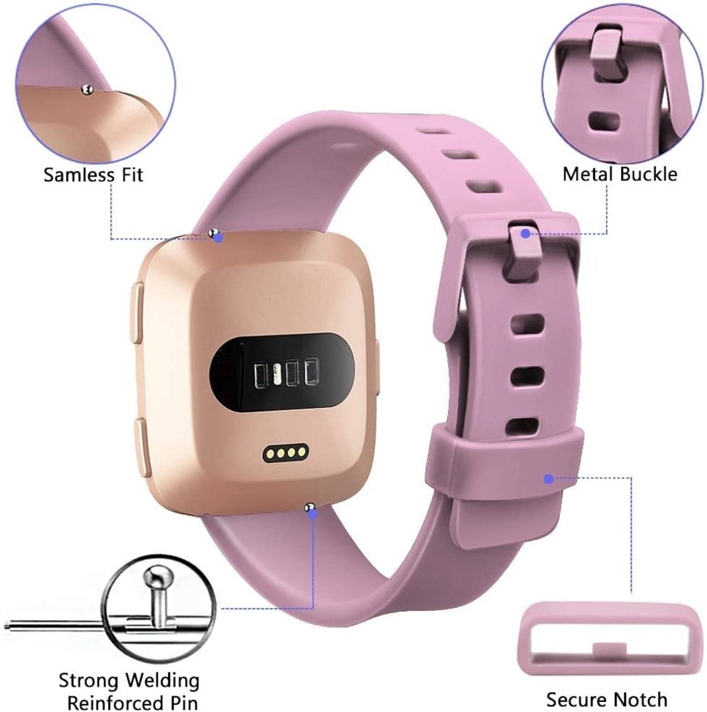 Strap-it Strap-it Fitbit Versa/Versa 2 Silicone Strap (Old Pink)
