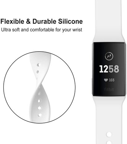Strap-it Strap-it Fitbit Charge 3 Sport Strap (White) Strap-it Strap-it Fitbit Charge 3 Sport Strap (White)