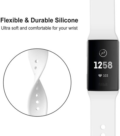 Strap-it Strap-it Fitbit Charge 4 Sport Strap (White) Strap-it Strap-it Fitbit Charge 4 Sport Strap (White)