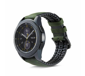 Strap-it Samsung Galaxy Watch Active Silicone/Leather Strap (Green)