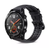 Strap-it Huawei Watch GT 2 Silicone/Leather Strap (Black)