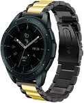 Strap-it Strap-it Samsung Galaxy Watch 42mm Steel Strap (Black/Gold)