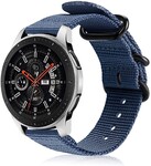 Strap-it Strap-it Samsung Galaxy Watch 46mm Nylon Strap with Buckle (Blue)