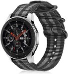 Strap-it Strap-it Samsung Galaxy Watch 46mm Nylon Strap with Buckle (Black/Grey)
