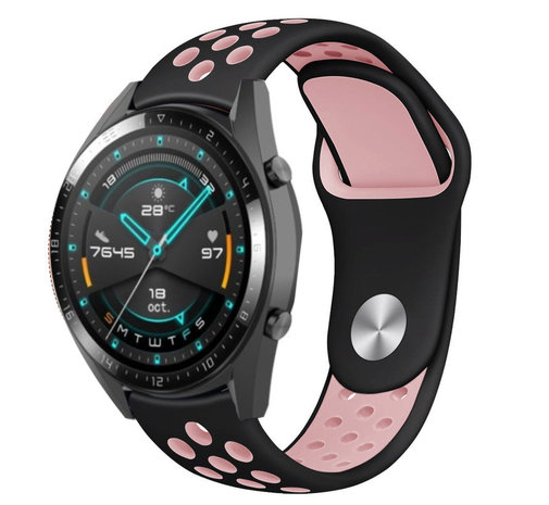 Strap-it Strap-it Huawei Watch GT 2 Sport Strap (Black Pink) Strap-it Strap-it Huawei Watch GT 2 Sport Strap (Black Pink)