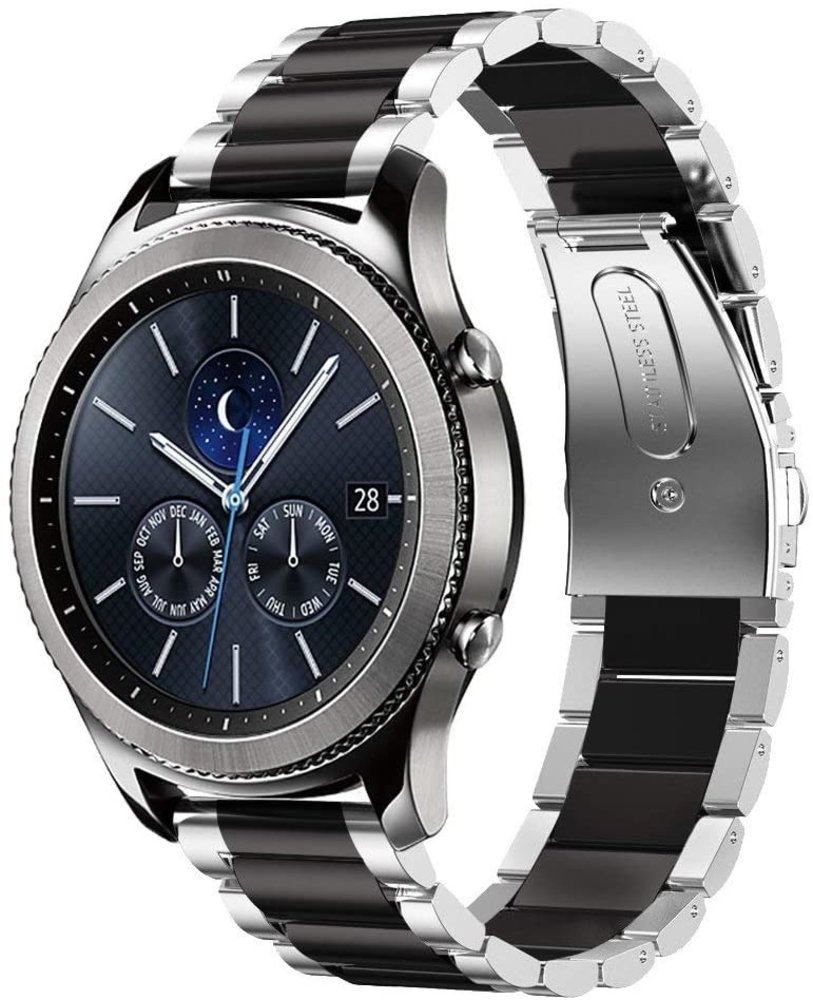 Strap-it Strap-it Samsung Gear S3 Steel Strap (Silver/Black) Strap-it Strap-it Samsung Gear S3 Steel Strap (Silver/Black)