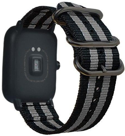 Strap-it Strap-it Xiaomi Amazfit Bip Nylon Strap with Buckle (Black/Grey) Strap-it Strap-it Xiaomi Amazfit Bip Nylon Strap with Buckle (Black/Grey)