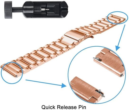 Strap-it Strap-it Garmin Vivoactive 4s Link Strap 40mm (Rose Gold) Strap-it Strap-it Garmin Vivoactive 4s Link Strap 40mm (Rose Gold)